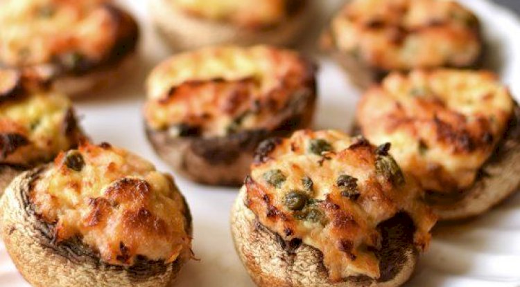 Salmon and Cream Stuffed Mushrooms Recipe
