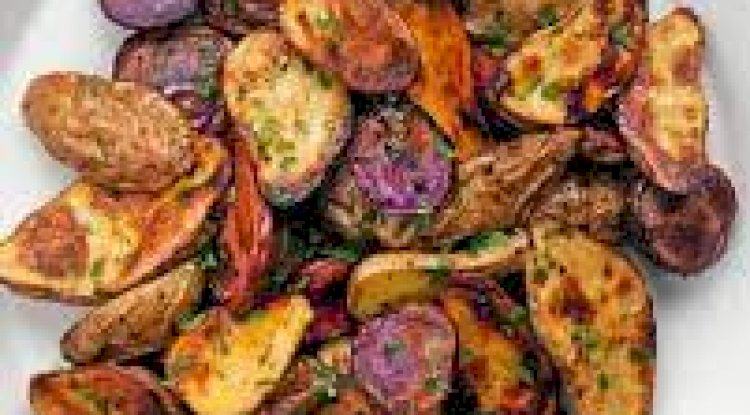 Baked Potatoes and Aubergines Recipe