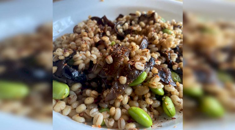 Fusion Aglio E Olio Barley Black Fungus Mushrooms Recipe