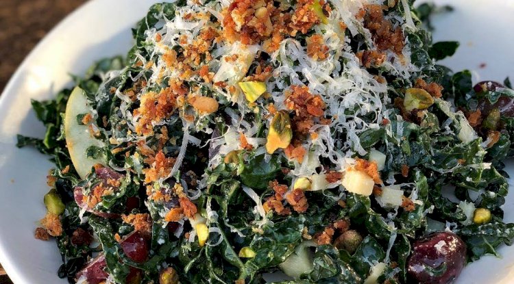 Kale and Pea Salad with Almond Dressing Recipe