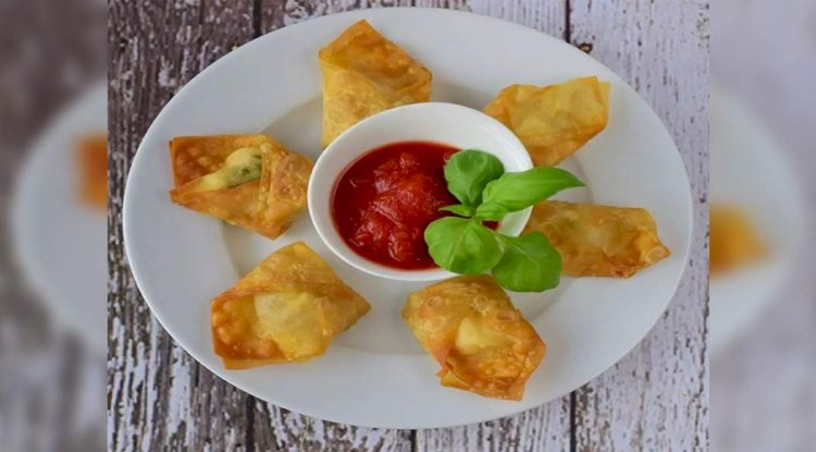 Fried Chicken Wontons with Red Chutney Recipe