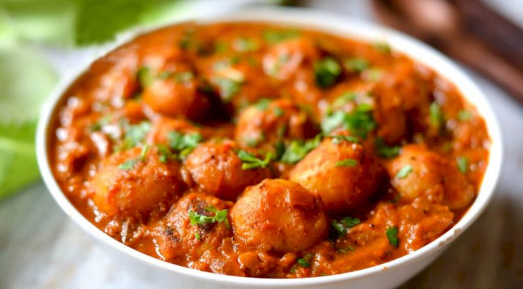 Kashmiri Stuffed Potato Curry Recipe
