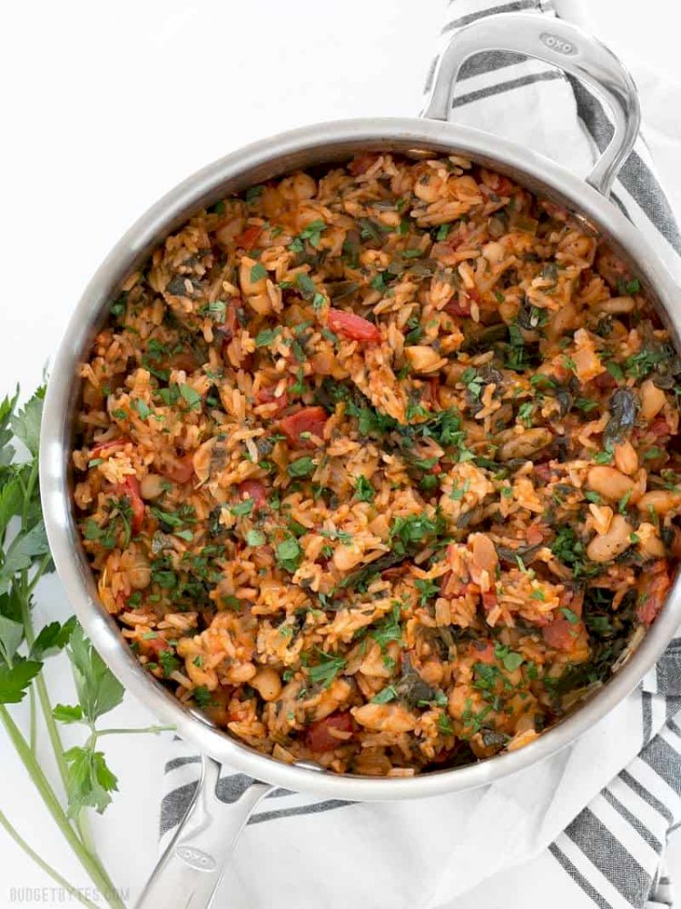 Spinach Corn Rice with Mushroom and Tomato Dips Recipe