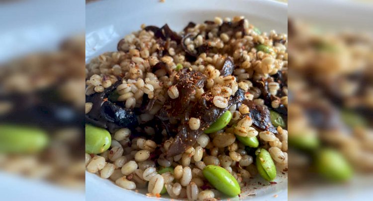 Fusion Aglio E Olio Barley Black Fungus Mushrooms Recipe